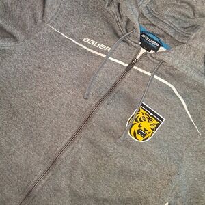 Bauer‎ Women's Gray Hockey Team Full Zip Hoodie Jacket Performance Athletic